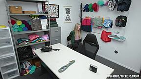 security guard confronts shoplifter babe emma starletto