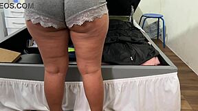 camera caught niece arranging the room