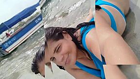 I saw this latina gordita with the biggest ass on the beach.