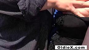 Kinky Young 18+ Sucks in Wild Granny Threesome