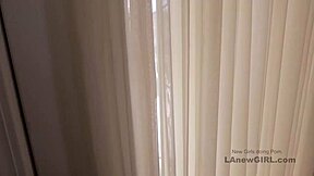 i's fuckin' gorgeous brunette in audition, swallowin' cum on sofa