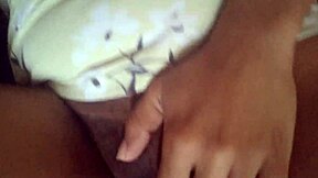 brunette with hard nipples and wet pussy does quick creampie