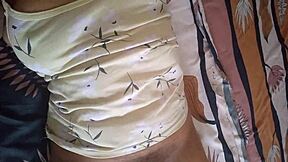 brunette with hard nipples and wet pussy does quick creampie