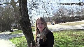 19 year old blonde jess in first casting interview