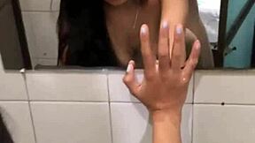 He fucks my tight ass in bathroom, want creampie close up?