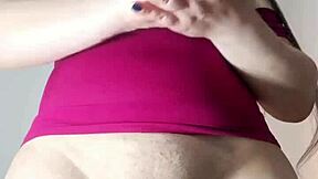 a latina milf in leggings shows her cameltoe to her stepson