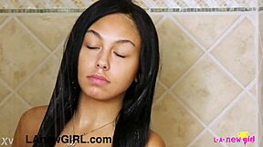 elegant brunette model feels refreshed