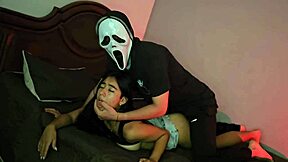 My neighbor Ghostface breaks my ass on Halloween night. My boyfriend doesn't notice 😈