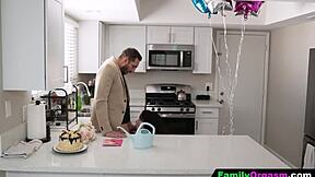 Familyorgasm - Step Daughter Gets On Her Knees And Starts Blowing Her Stepdad