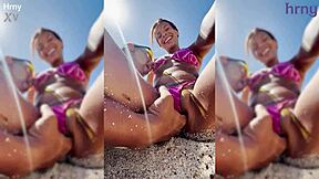 Latina College Girl Fingered Hard On Spring Break Beach