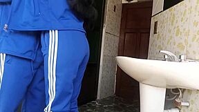 yo, recording a colegiala during quick bathroom action at school. so risky!