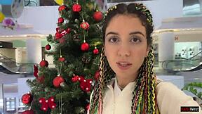 skinny babe's public cumwalk