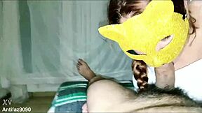 Latina Amateur Sucks Stranger Deep and Hard at His House