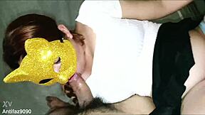 Latina Amateur Sucks Stranger Deep and Hard at His House