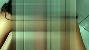 ebony teen takes piss and pays with blowjob on monster cock.