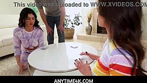 Teen stepdaughter offers free use and blowjob.