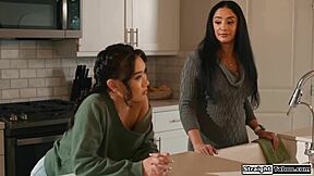 forbidden stepniece dives into uncle's muff with blowjob and deepthroat