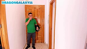 I'm so lonely and horny that I fuck the cute delivery boy