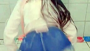 Watch this petite teen slut twerk her big ass and shake those small tits!