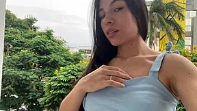 Rich Colombian masturbates showing perverse face and cums hard milking cock