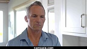 Stepdaughter bent over for stepdad