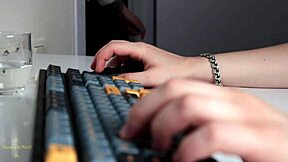 hardcore lesbian sex with juicy pussy lips, tight small 18+ waists, and long-haired brunettes kissing passionately