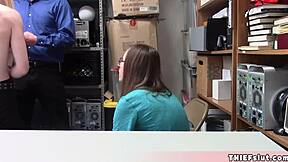 Beautiful Emma gets fucked by security guard while boyfriend watches helplessly