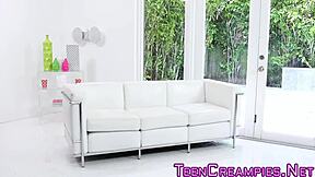 watch blonde teen's cunt spill after creampie