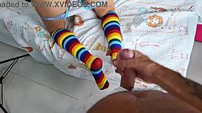 I caught my stepsister masturbating in the bedroom.