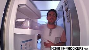 cute teen enjoys hotel time with girlfriend and milf