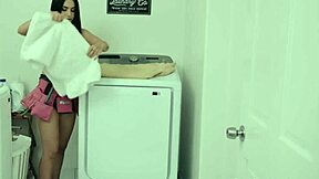 petite blonde teen explores with roommate using strap-on in dorm