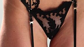 sexy teen in black lingerie gets her pussy fucked hard by a monster cock