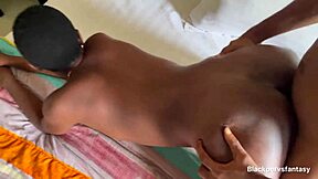 big black cock overwhelms petite teen's emotions in intense bent over session with ebony vagina