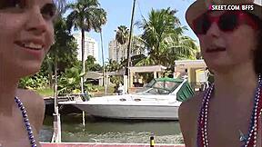 Lovely Teen 18+ Sluts Threesome Sex Outdoors With Big Cock Blowjobs