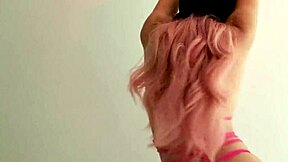 I'm being a slut in this bright pink dress, teasing with my curvy ass and small waist
