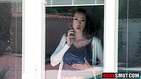 step granny caught him perving on her tits 😏