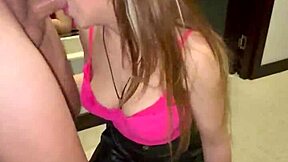 Blonde teen gives sloppy blowjob 😏