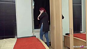 German Scout - Redhaired Studentin Melina Fucked In Public Casting For Money