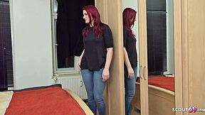 German Scout - Redhaired Studentin Melina Fucked In Public Casting For Money