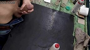 caught masturbating on workbench at work, so hot 😈