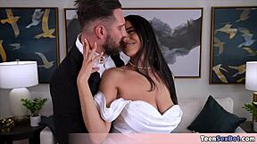 beautiful bride roxie still in lingerie and heels