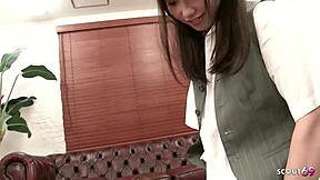 Japanese Office Girls Dominate Boy in Wild CFNM Creampie