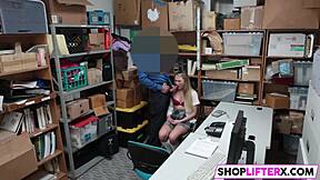 she gives blowjob at office, caught by police, punished