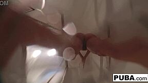 Tiny Babe Elsa Jean Intensely Fingers Her Hairy Pussy