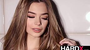 tiny molly little 18+ gets licked in missionary, then takes the big cock sideways in lingerie fuckfest.