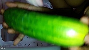 Mel Uses Cucumber For Intense Masturbation Session