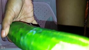 Mel Uses Cucumber For Intense Masturbation Session