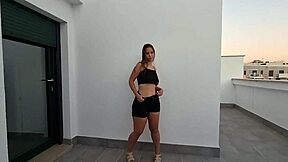 Watch Sexy Latina Dance on Terrace, Teasing with Big Ass Moves!