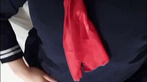 Latina blonde shows off her small breasts at home