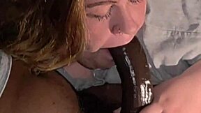 My stepsister moans while sucking my monster cock